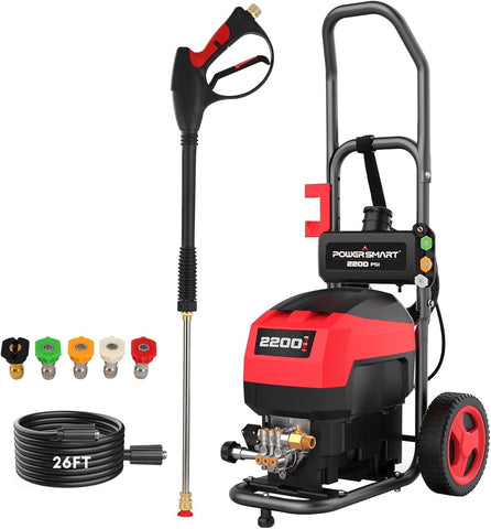 PowerSmart electric pressure washer front view highlighting compact power for easy outdoor cleaning