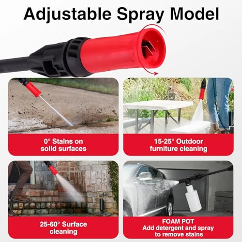 PowerSmart 23-foot hose offers extended reach with kink-resistant design.