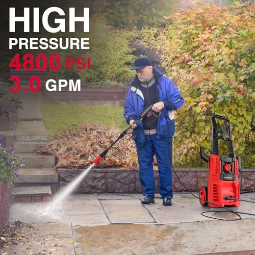 PowerSmart washer with large wheels conquers rough terrain for outdoor projects.