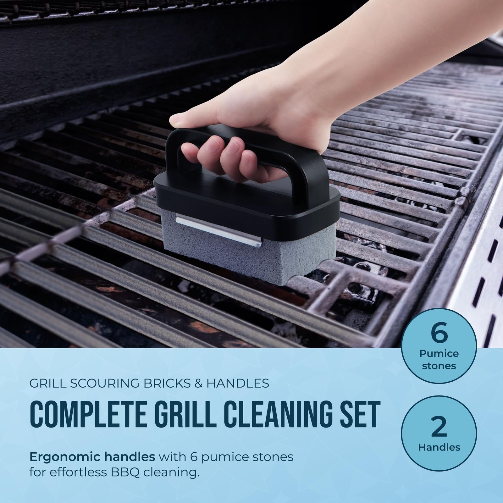 Powerstone ergonomic handles provide a comfortable, safe grip during cleaning.