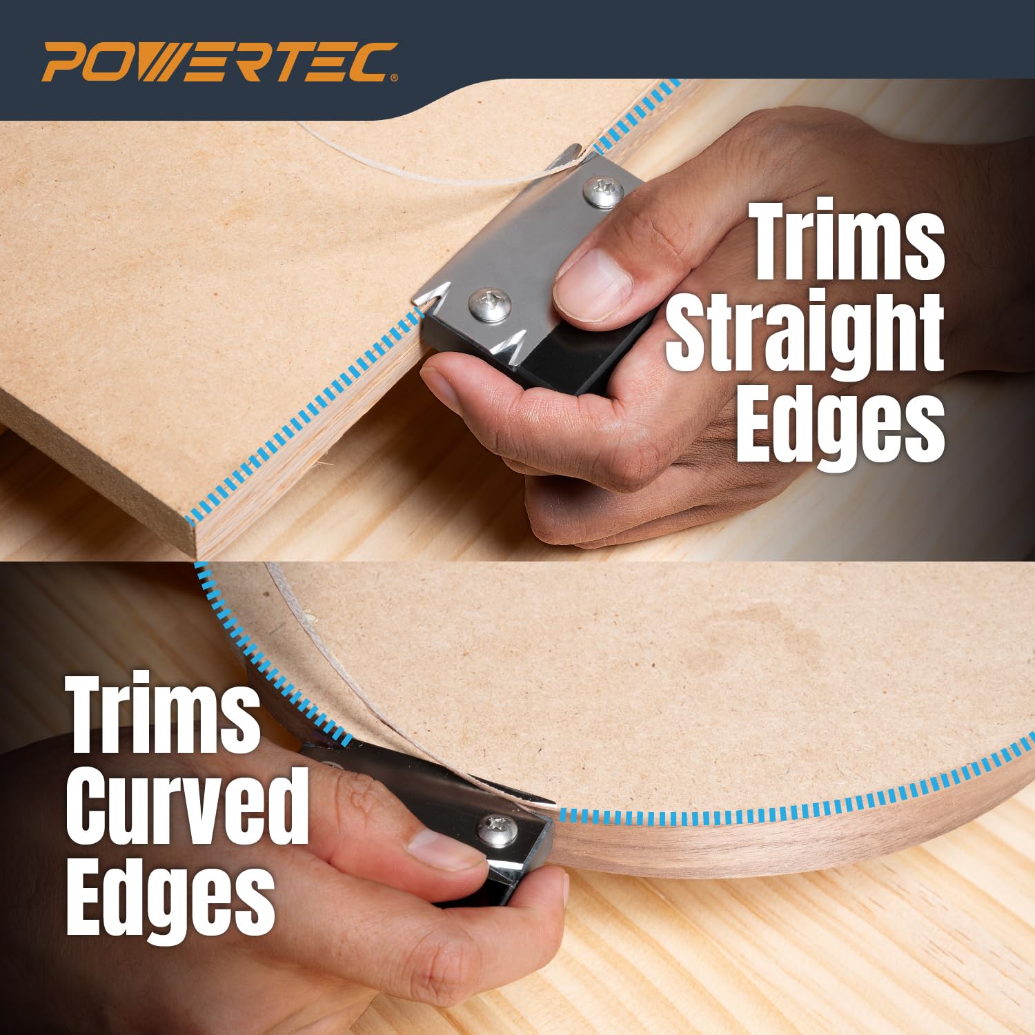 POWERTEC Trimmer in push or pull mode for flexible trimming angles