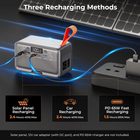 PowerUrus three recharging methods for flexible power input