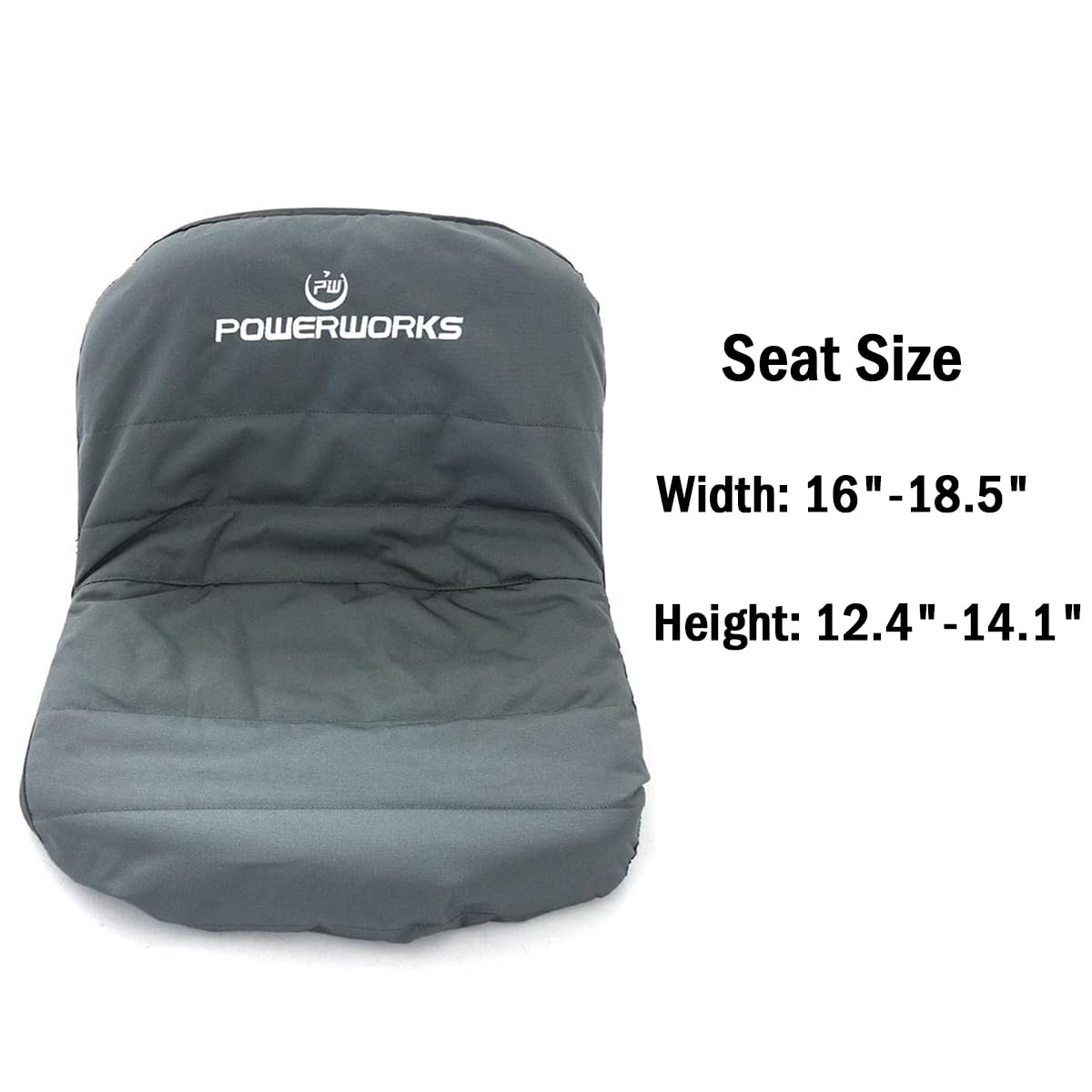 POWERWORKS seat cover elastic hem enables quick, tool-free installation.