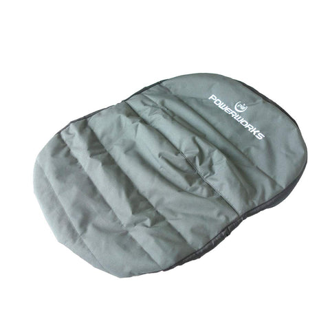 POWERWORKS medium black seat cover provides durable seat protection.