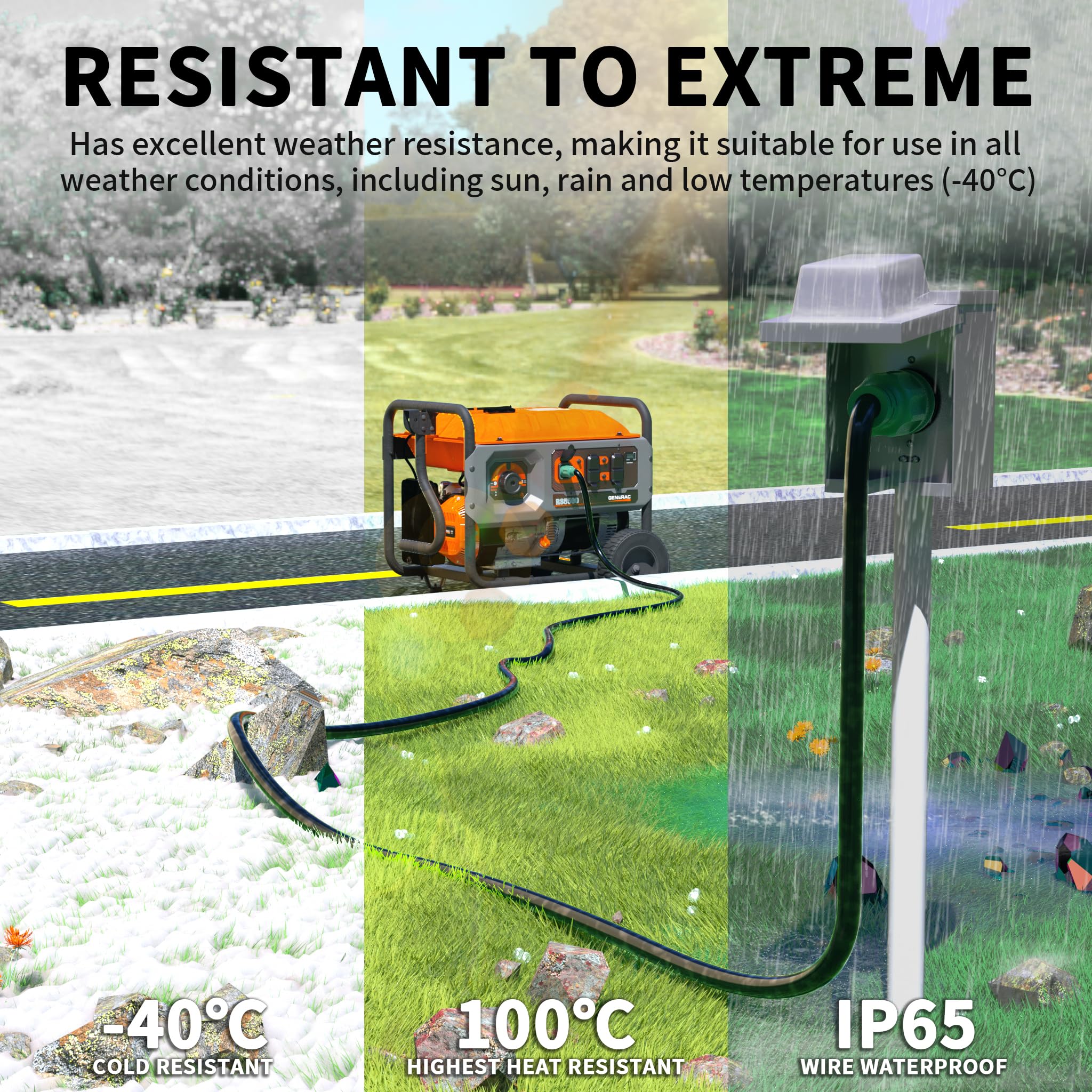 POWGRN 10 AWG insulation offers durable flexibility for tough outdoor use.