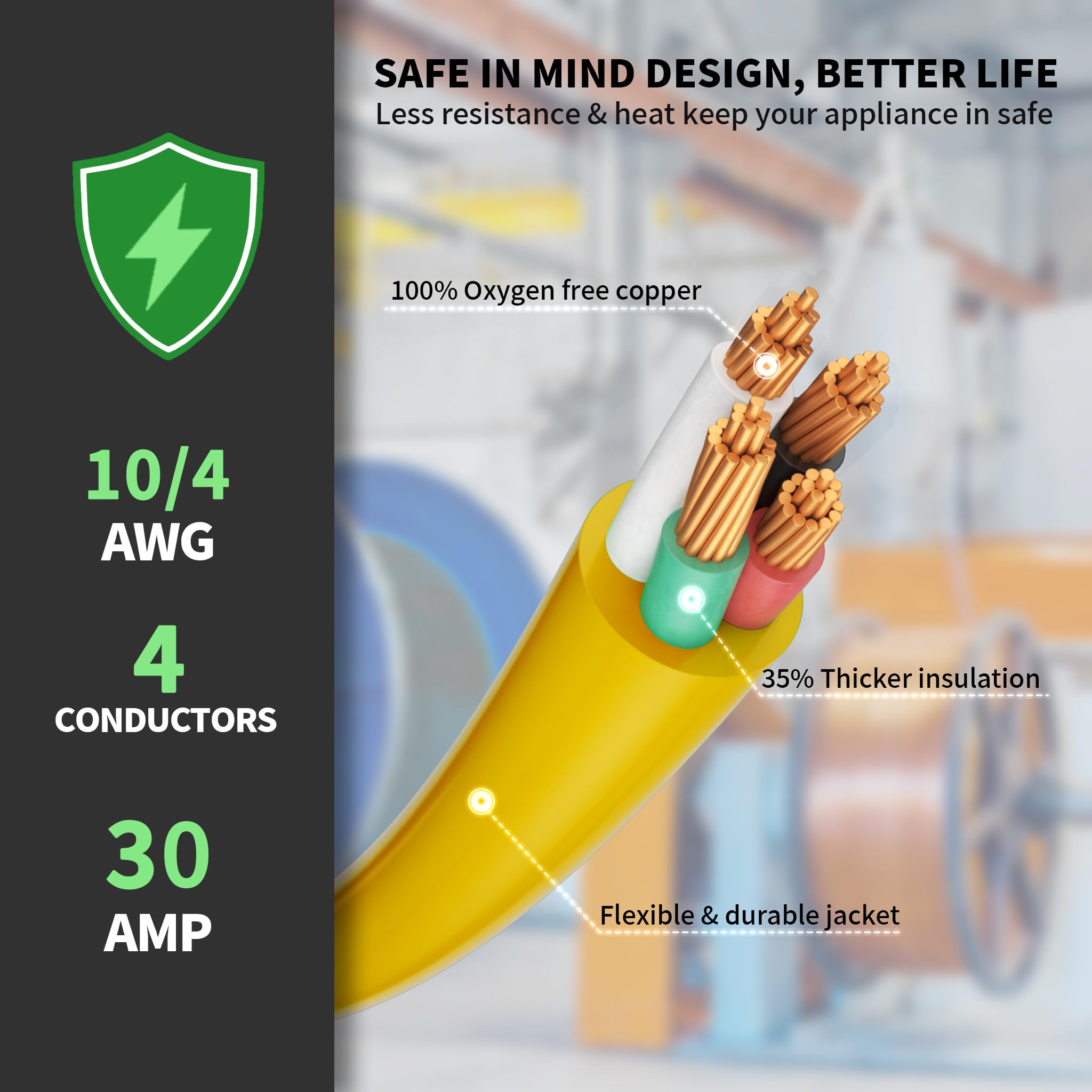 POWGRN L14-30P to L14-30R connection ensures secure transfer for home backup