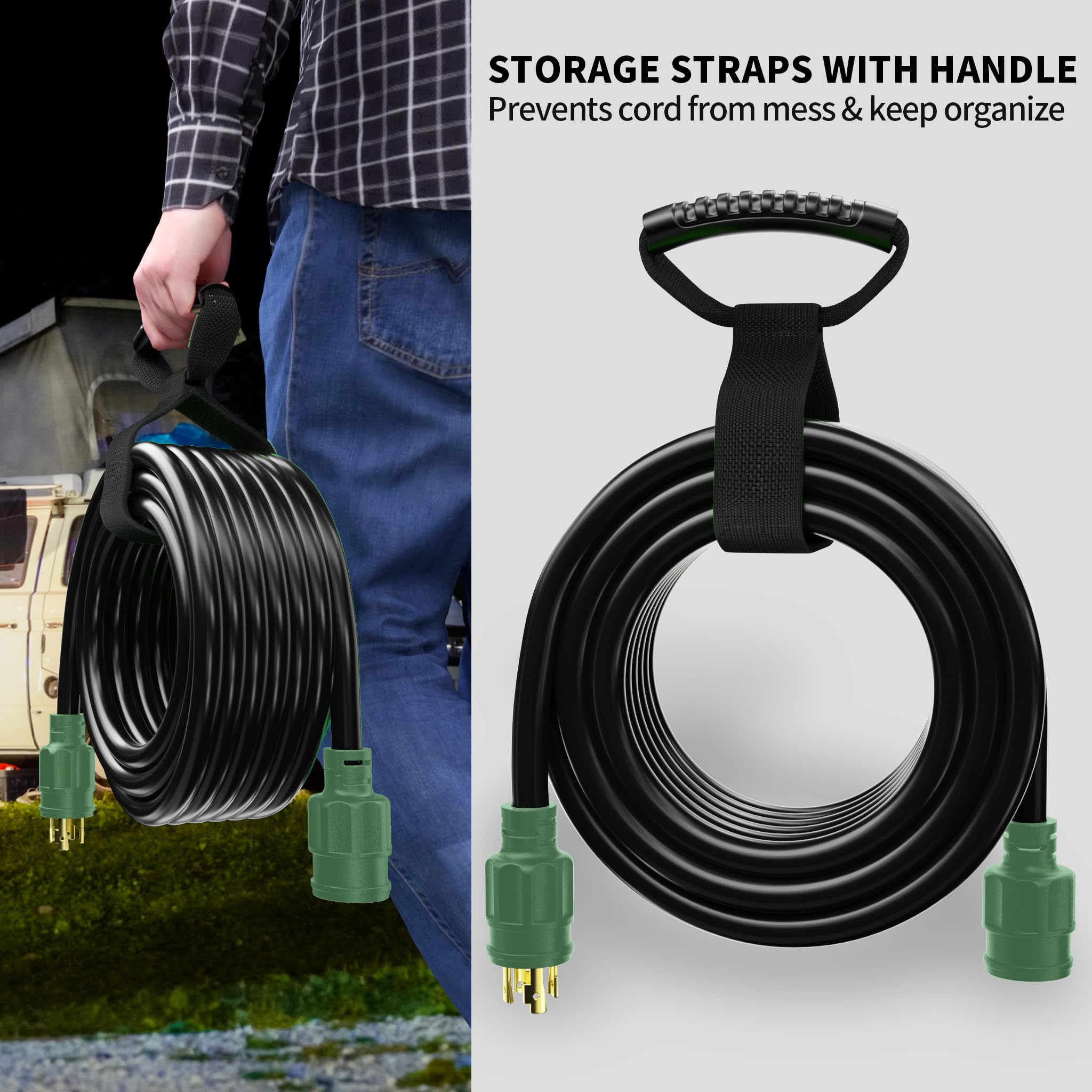 POWGRN ETL-certified extension cord ensures quality and safety you can trust.