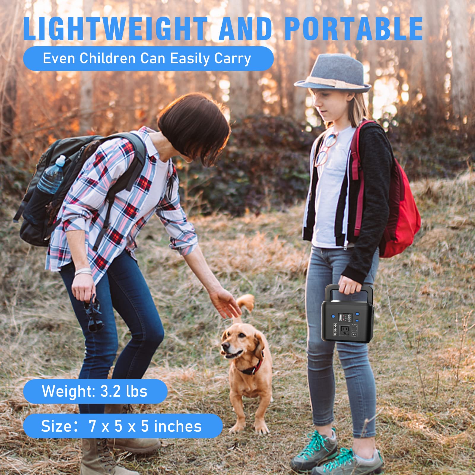 Powkey 120Wh with 110V AC outlet for home backup power.