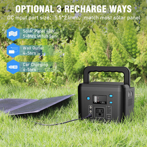 Powkey 120Wh built-in LED flashlight enhances outdoor visibility.