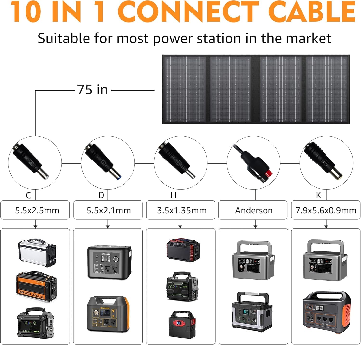 Powkey 18V DC output connections enabling versatile charging.
