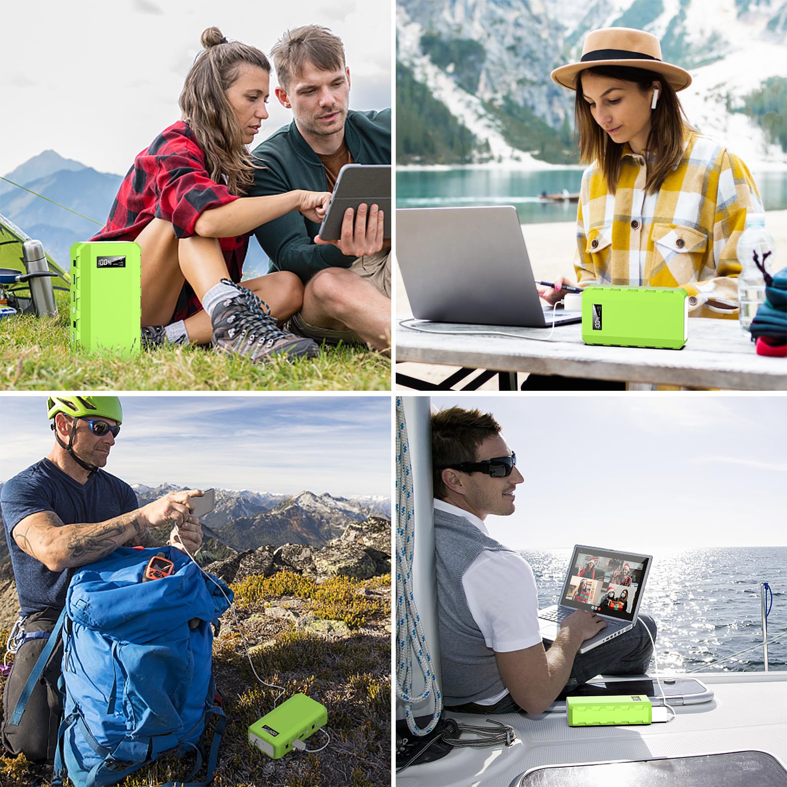 Powkey camping scene shows compact power for outdoor use.