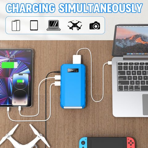Powkey LED display monitors battery level for quick status checks.