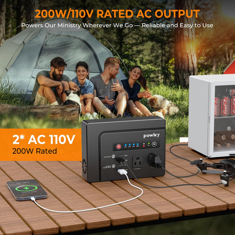 Powkey portable power station with AC outlets for reliable on-the-go charging