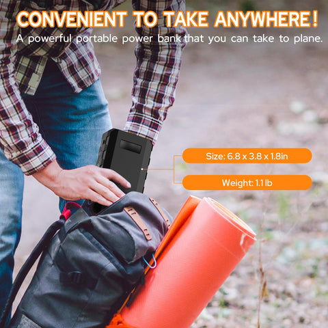 Powkey QC30 USB outputs provide fast device charging across ports.