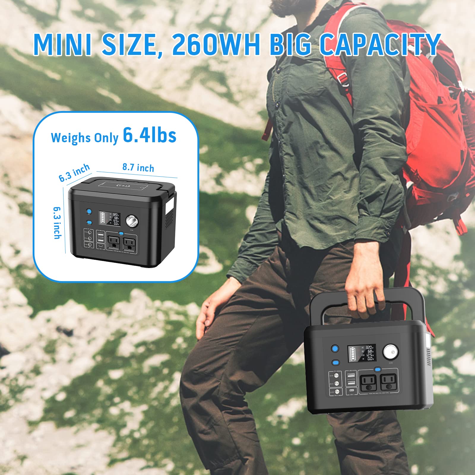 Powkey R350 solar charging option for off-grid recharging