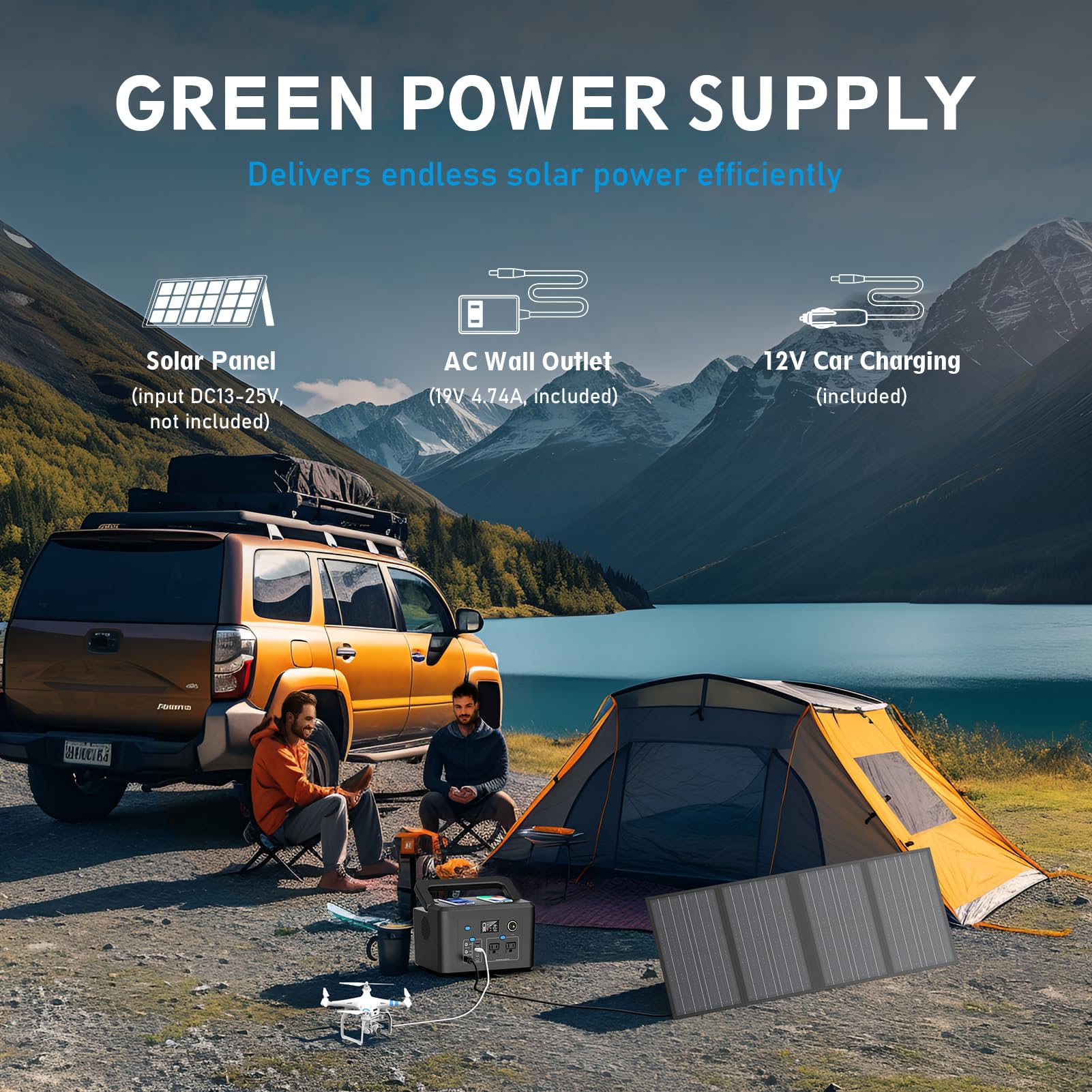 Powkey R600 296Wh battery stores energy for camping essentials