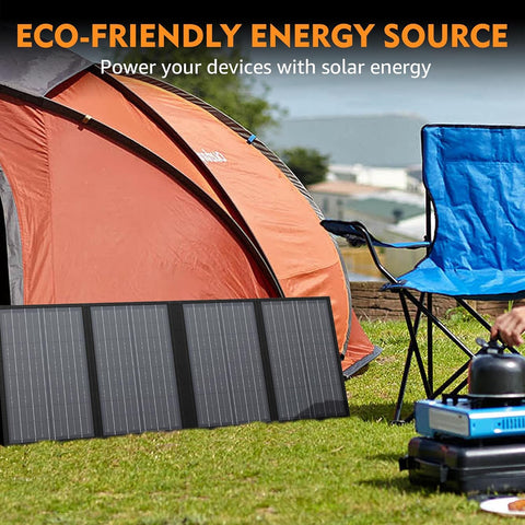 Powkey solar panel pouch with water-resistant fabric for outdoor use.