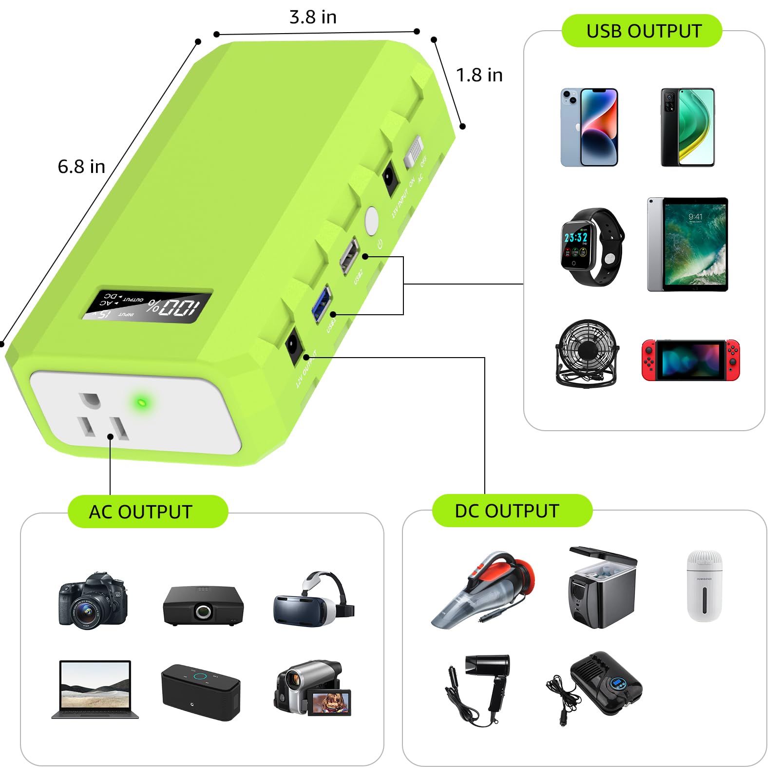 Powkey USB QC3.0 ports power multiple devices quickly.