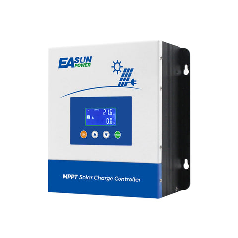 Powland 60A MPPT LCD panel showing real-time charge status for easy monitoring.