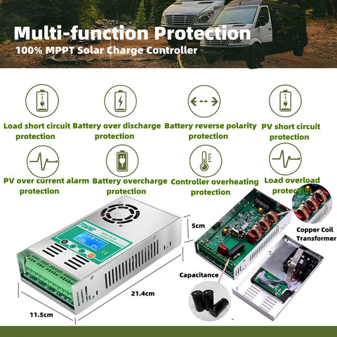 PowMr MPPT cooling fan maintains safe temperatures during operation