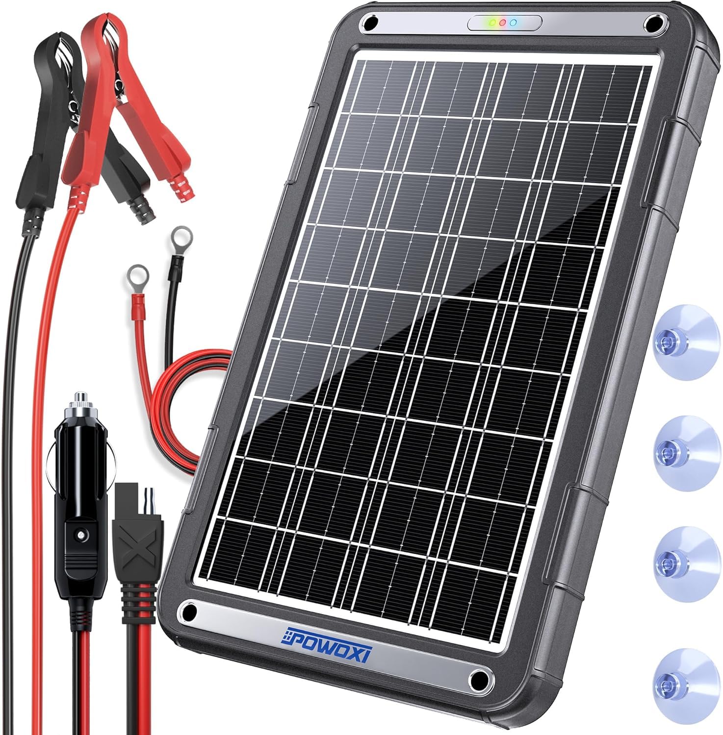 POWOXI 12V solar car charger panel keeps car batteries topped up
