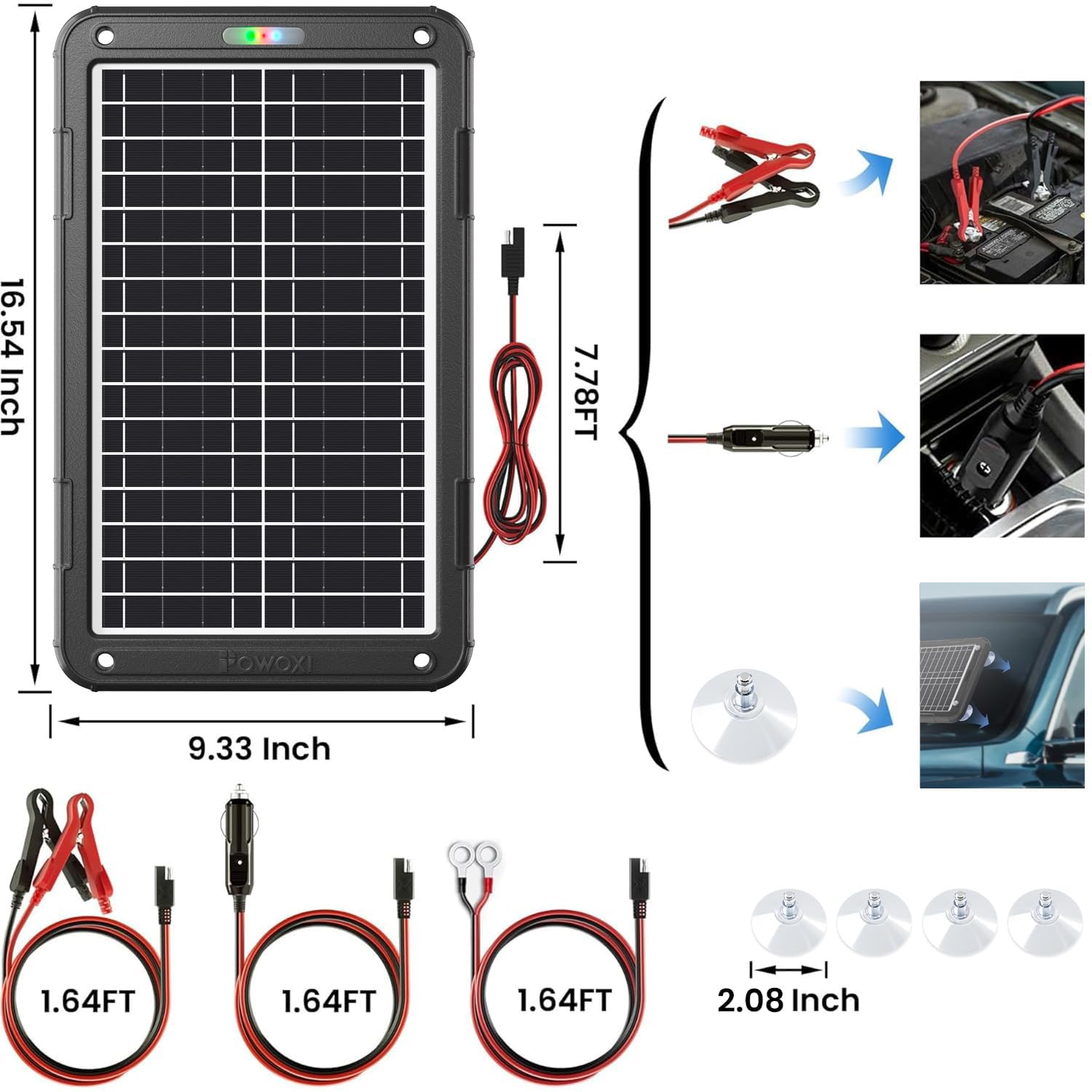 POWOXI alligator clips provide direct battery connection for flexible use.