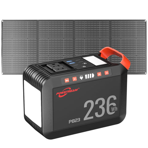 Powstream 300W solar generator front view for portable outdoor power