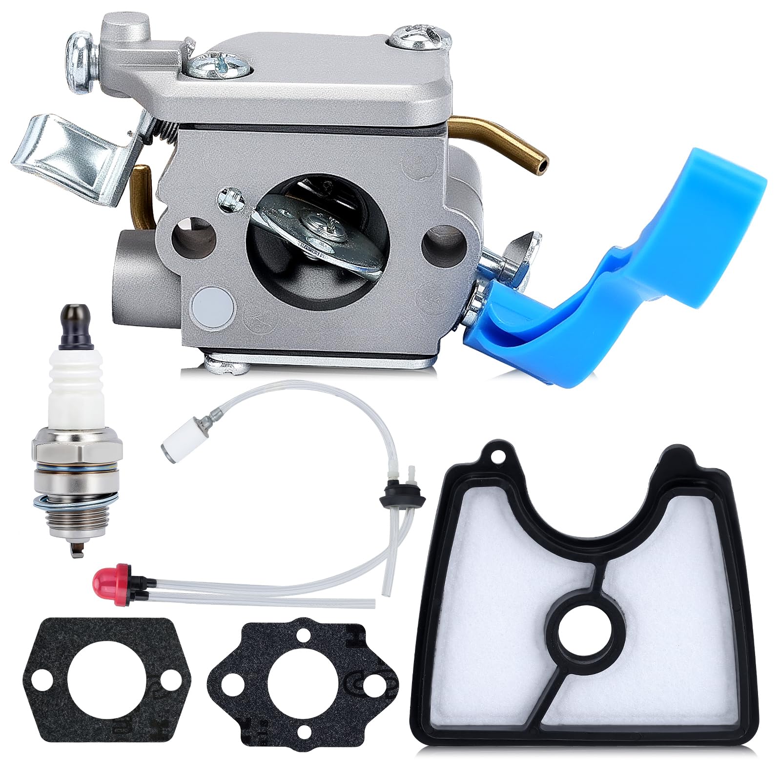 Powtol 125B carburetor kit front view for Husqvarna compatibility and easy installation.