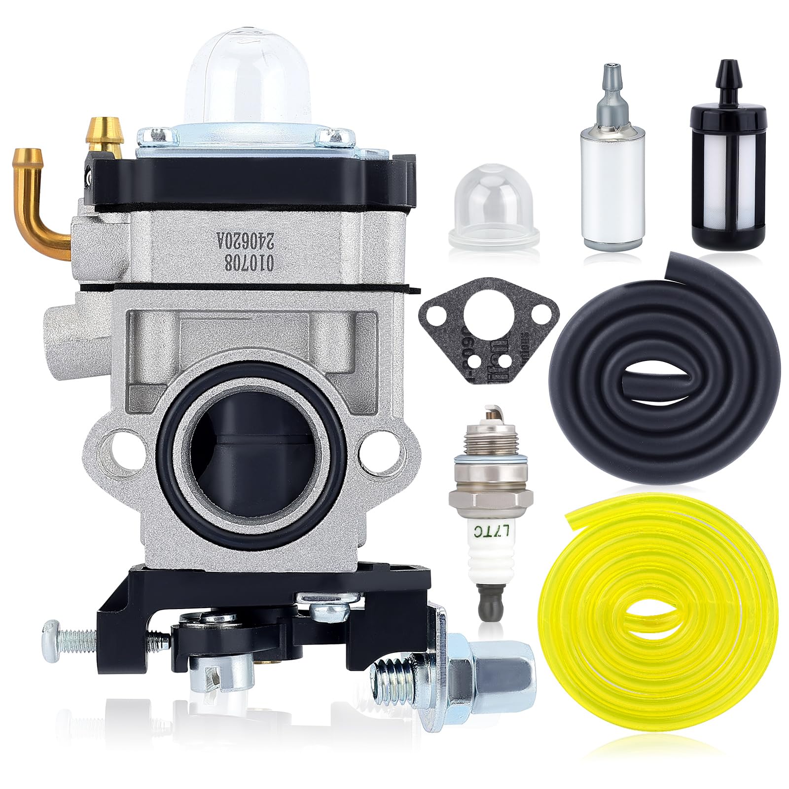 Powtol 300486 carburetor kit in box, ready-to-install replacement for MC43 engines.
