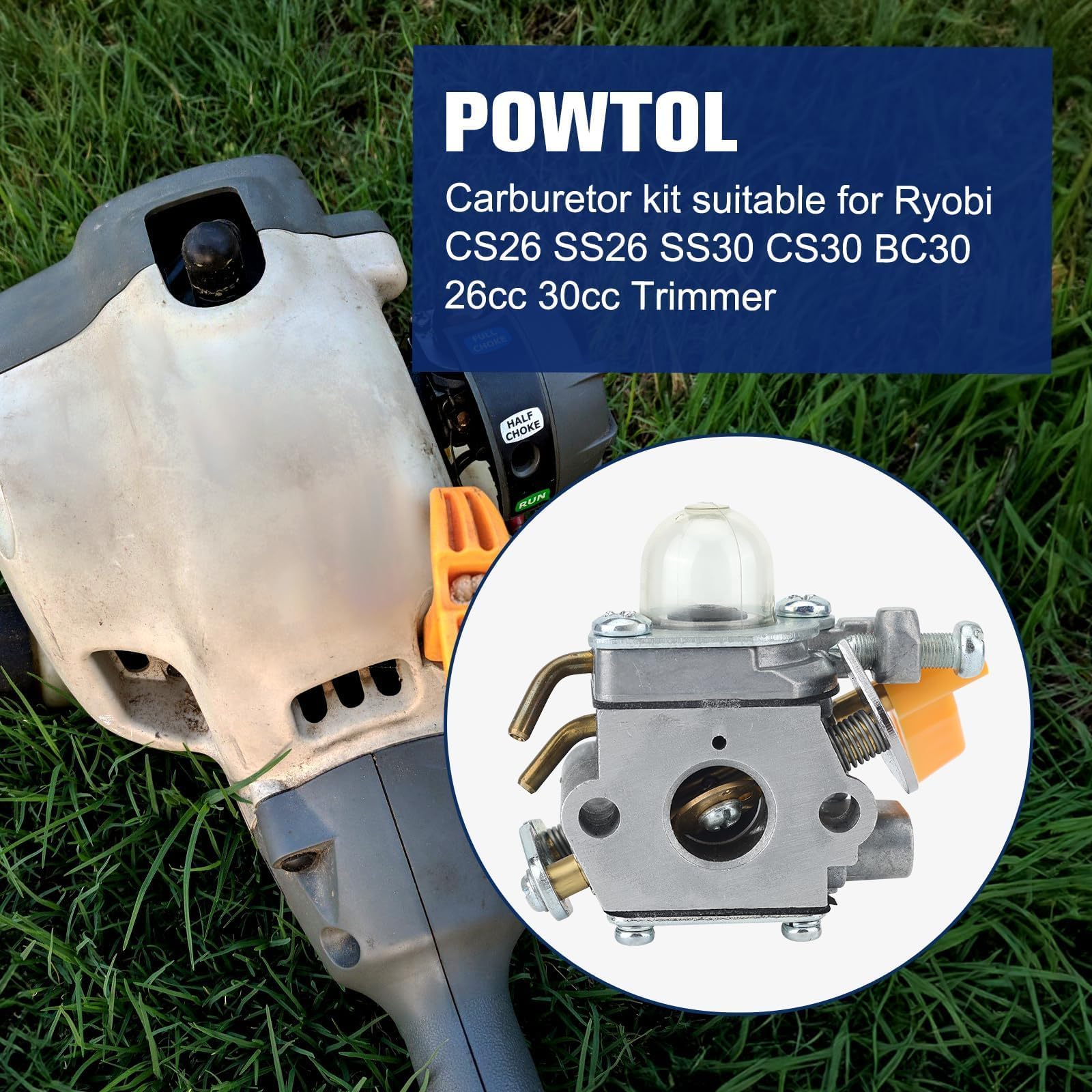 Powtol carburetor for Ryobi SS26 enhances engine reliability and performance