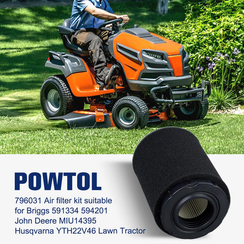 Powtol air filter 590825 fits Briggs and John Deere models for clean intake