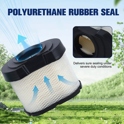 Powtol air filter for Briggs & Stratton 16-27 HP engines protects intake.