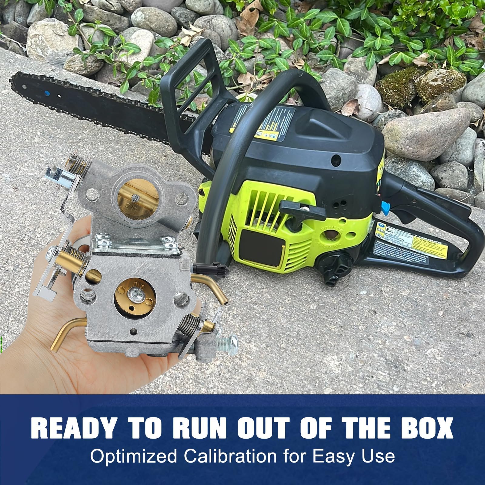 Powtol air filter and primer pump included for complete replacement.