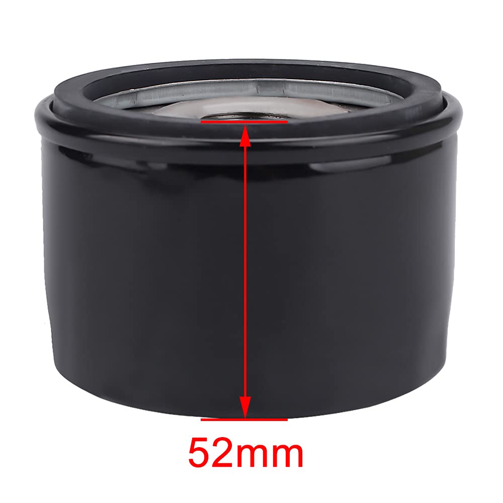 Powtol AM125424 oil filter used with lawn mower application for easy replacement.