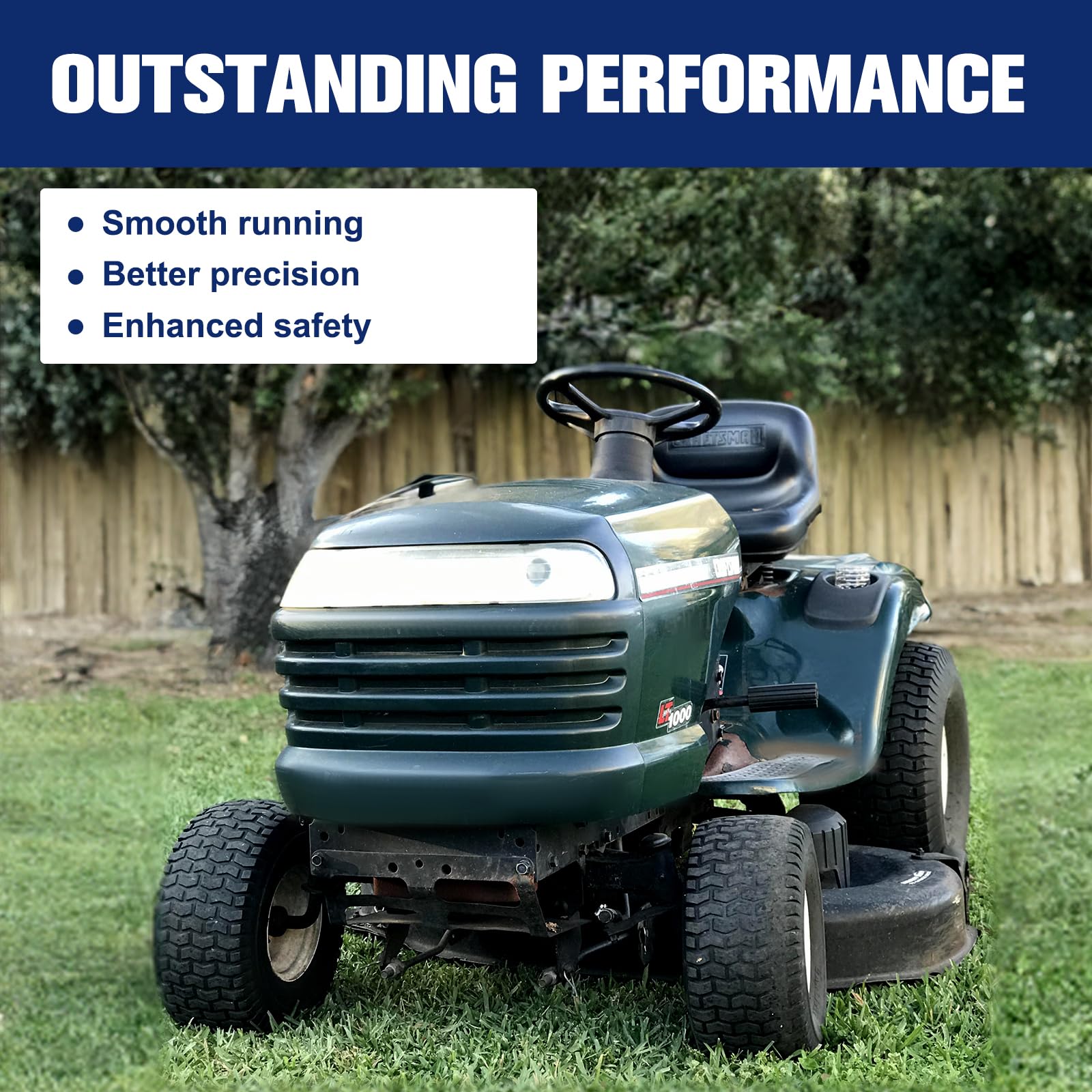 Powtol cable installed on a riding mower, showcasing fit and clearance.