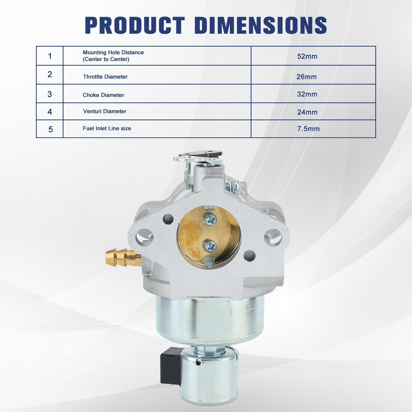 Powtol fuel filter included with the carburetor for clean fuel flow.