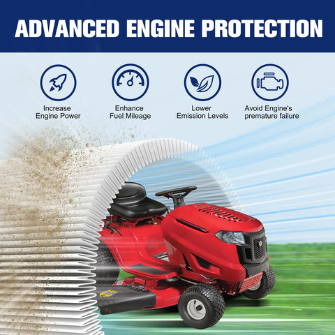 Powtol lawn-mower compatibility image shows Cub Cadet and Husqvarna models