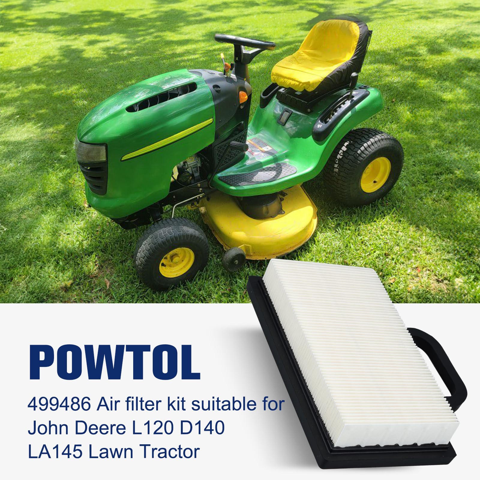 Powtol Mckin air filter component for D140 and D130 promotes cleaner engine intake.