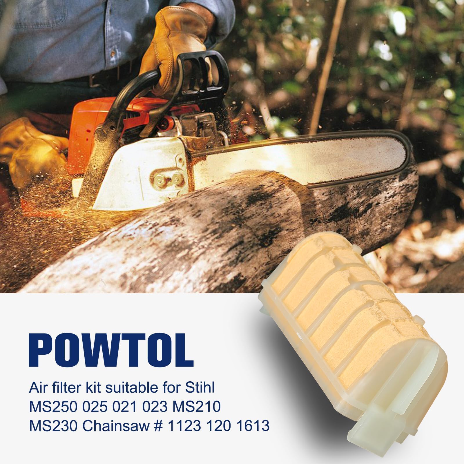 Powtol MS250 air filter pack provides quick replacements for ongoing maintenance.