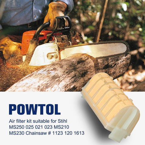 Powtol MS250 air filter pack provides quick replacements for ongoing maintenance.