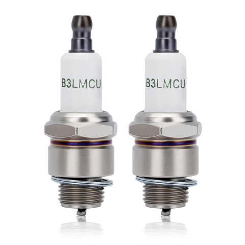 Powtol RJ19LM spark plug pack front view shows compatibility with Champion engines
