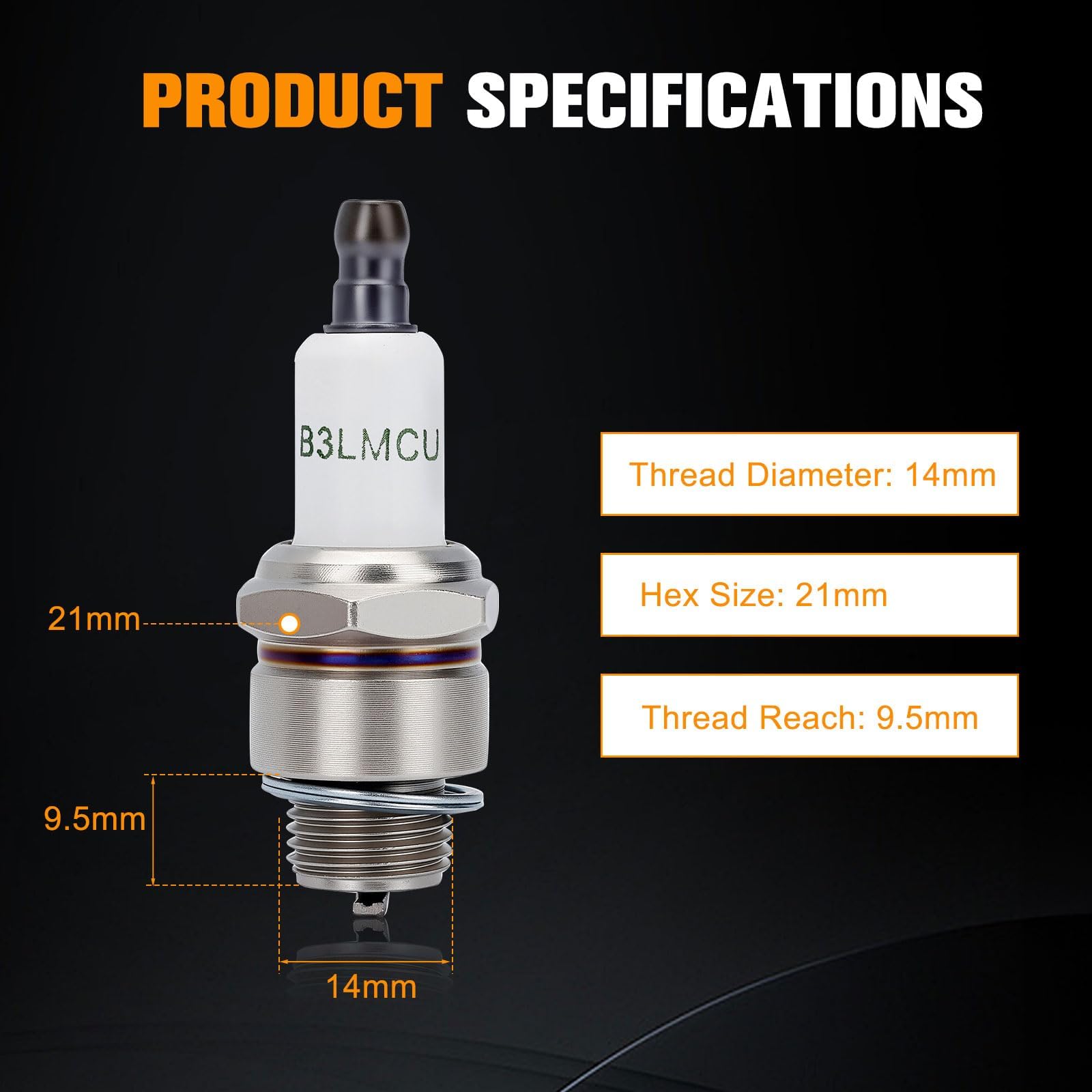 Powtol RJ19LM spark plug packaged display illustrates value in a two-pack