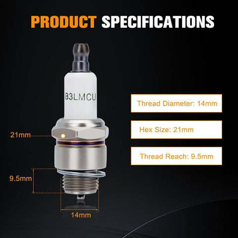 Powtol RJ19LM spark plug packaged display illustrates value in a two-pack