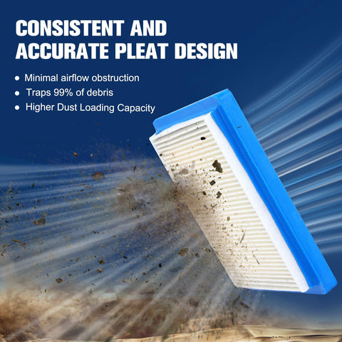 Powtol XT650 air filter close-up shows sturdy construction and dust resistance.