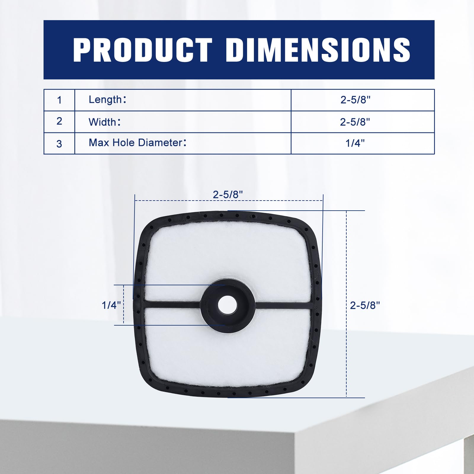 Powtol SRM 225 air filter labeled pack clarifies contents.
