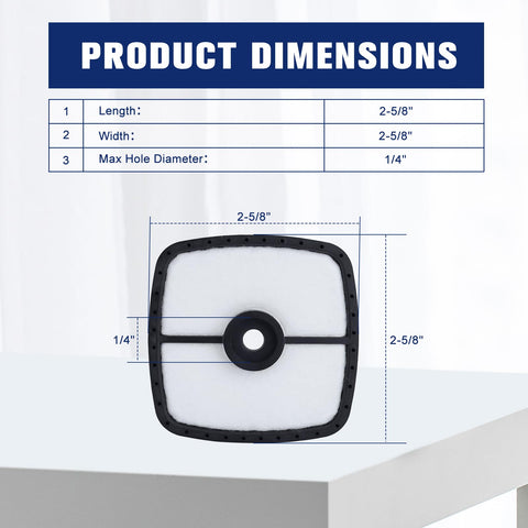 Powtol SRM 225 air filter labeled pack clarifies contents.
