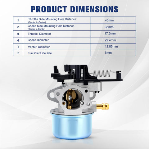 Powtol Troy-Bilt 875ex carburetor suited for compatible engine setups