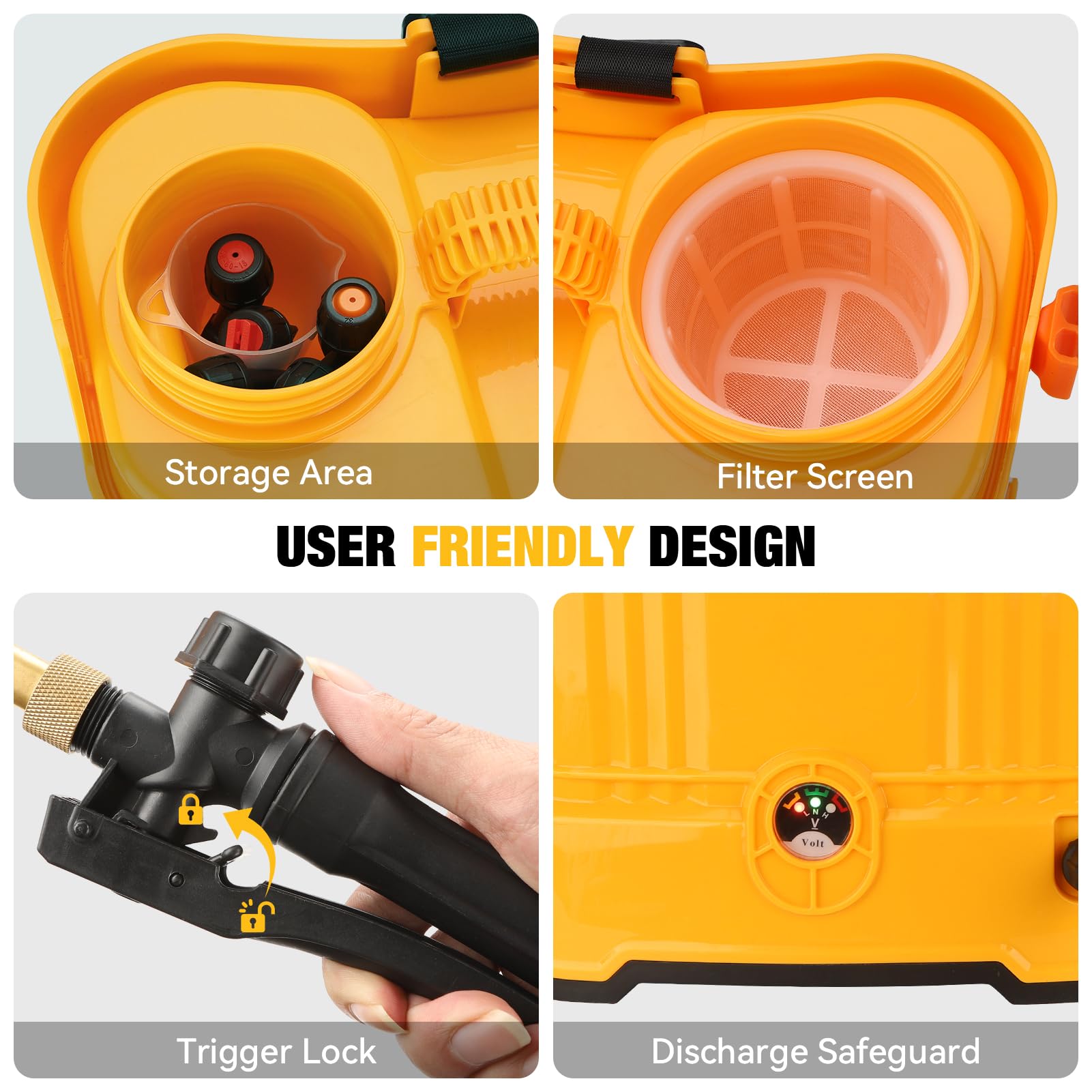 Poxsmuly 100 PSI motor delivers steady spray.