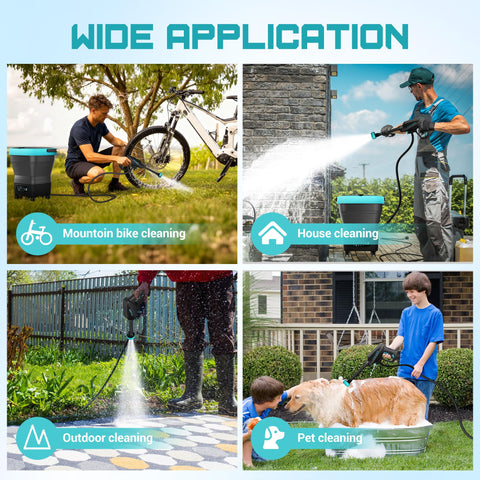 POXURIO use scenarios include car, patio, and gear washing