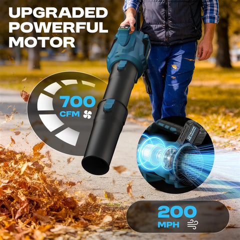 POXURIO 21V 5Ah batteries powering longer runtime for outdoor work.
